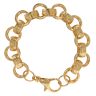 Sterling Silver Gold Plated Cubic Zirconia Belcher Bracelet 8.5"