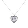 Silver Plain Heart and Cross Patterned Locket and Chain 18" By Icesia