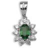 18ct White Gold Diamond 0.26ct, Emerald 0.50ct Pendant
