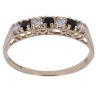 9ct Yellow Gold Cubic Zirconia and Sapphire Half Eternity Ring