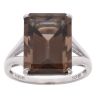 9ct White Gold Smoky Quartz Solitaire Ring