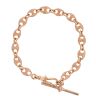 9ct Rose Gold T-Bar Button Bracelet 7.5"
