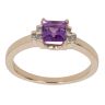9ct Yellow Gold 0.04ct Diamond And Created Amethyst Ring