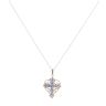 9ct Yellow Gold Tanzanite Cross Heart Pendant and Chain 18"