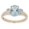 9ct Yellow Gold Aquamarine Three Stone Ring