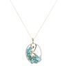 18ct Yellow Gold 0.35ct Brilliant Cut Diamond And Blue Gemstone Pendant And Chain 18"