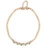 14ct Yellow Gold 0.30ct Brilliant and Oval Cut Diamond and Emerald Bracelet 6.5"
