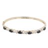 9ct Yellow Gold 0.02ct Diamond and Sapphire Bangle