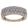 9ct Yellow Gold 0.16ct Brilliant Cut Diamond Three Row Cluster Ring