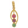 22ct Yellow Gold Cubic Zirconia Colourful Trilogy Pendant