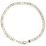 9ct Yellow and White Gold Patterned Anchor Bracelet 7"