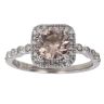 18ct Yellow Gold 0.20ct Brilliant Cut Diamond and Morganite Cluster Ring