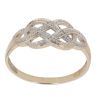 9ct Yellow Gold 0.05ct Diamond Crossover Ring