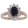 9ct Yellow Gold Sapphire and Cubic Zirconia Cluster Ring
