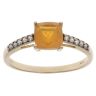 9ct Yellow Gold Fire Opal And Cubic Zirconia ring