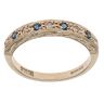 9ct Yellow Gold 0.10ct Brilliant Cut Diamond and Sapphire Eternity Ring