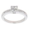 18ct White Gold 0.50ct Princess And Brilliant Cut Diamond Cluster Ring