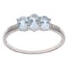 9ct White Gold 0.05ct Diamond and Aquamarine Three Stone Ring