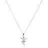 9ct White Gold Cubic Zirconia Ballerina Cluster Pendant and Chain 18"