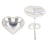 Silver Heart Stud Earrings