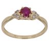 18ct Yellow Gold 0.10ct Diamond and Ruby Ring