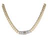 14ct Yellow Gold Monaco Classic Plain Pave Lock Curb Chain 20"