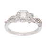Vera Wang 18ct White Gold 0.70ct Emerald and Brilliant Cut Diamond Cluster Ring