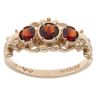 9ct Yellow Gold Garnet Three Stone Ring