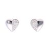 Silver Cubic Zirconia Heart Stud Earrings by Icesia