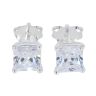 Silver Medium Cubic Zirconia Square Stud Earrings by Icesia