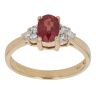 18ct Yellow Gold 0.15ct Diamond And Red Gemstone Ring