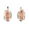 14ct Yellow Gold & White Gold Orange Gemstone Stud Drop Earrings