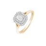 9ct Yellow Gold 0.50ct Emerald Cut Lab Grown Diamond Double Halo Ring