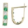 14ct Yellow Gold Children's Green And Colourless Cubic Zirconia Earrings