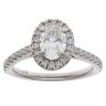 Platinum 1.00ct Oval and Brilliant Cut Diamond Solitaire Ring