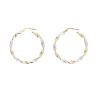 14ct Yellow Gold Greek Key Twist Hoop Earrings