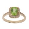 9ct Yellow Gold 0.15ct Diamond and Peridot Cluster Ring