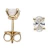 9ct Yellow Gold 1.00ct Oval Cut Lab Grown Diamond Solitaire Earrings