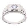 Silver Cubic Zirconia Solitaire Watch Strap Ring