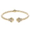 9ct Yellow Gold Cubic Zirconia Twist Hinged Torque Bangle