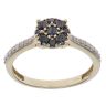 9ct Yellow Gold 0.50ct Brilliant Cut Black and White Cluster Ring