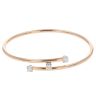 18ct Rose Gold 0.60ct Brilliant Cut Diamond and Crossover Bangle