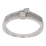 9ct White Gold 0.25ct Brilliant Cut Diamond Two Row Fancy Ring