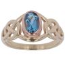 9ct Yellow and Rose Gold Blue Topaz Celtic Clogau Ring