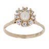 9ct Yellow Gold Pearl and Cubic Zirconia Cluster Ring