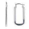 Silver Rectangular Hoop Earrings By Icesia