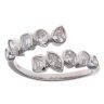 9ct White Gold 0.90ct Mixed Cut Lab Grown Diamond Wrap Ring