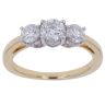 18ct Yellow Gold 1.00ct Diamond Trilogy Ring