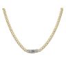 14ct Yellow Gold Monaco Curb Classic Flex, Cubic Zirconia Pave Lock Chain 20"