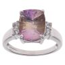 9ct White Gold Cubic Zirconia and Ametrine Fancy Ring